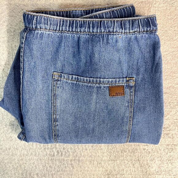 ROXY Beach Jeans Elastic Waist Blue Color Ladies Size S - Picture 1 of 11
